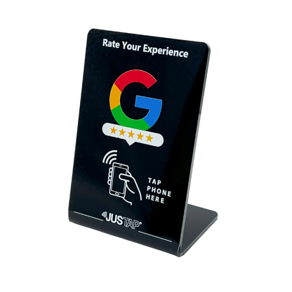 Stand acrílico JUSTAP® con NFC para reseñas de Google