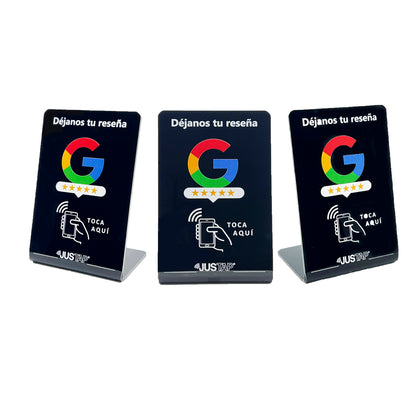 Stand acrílico JUSTAP® con NFC para reseñas de Google