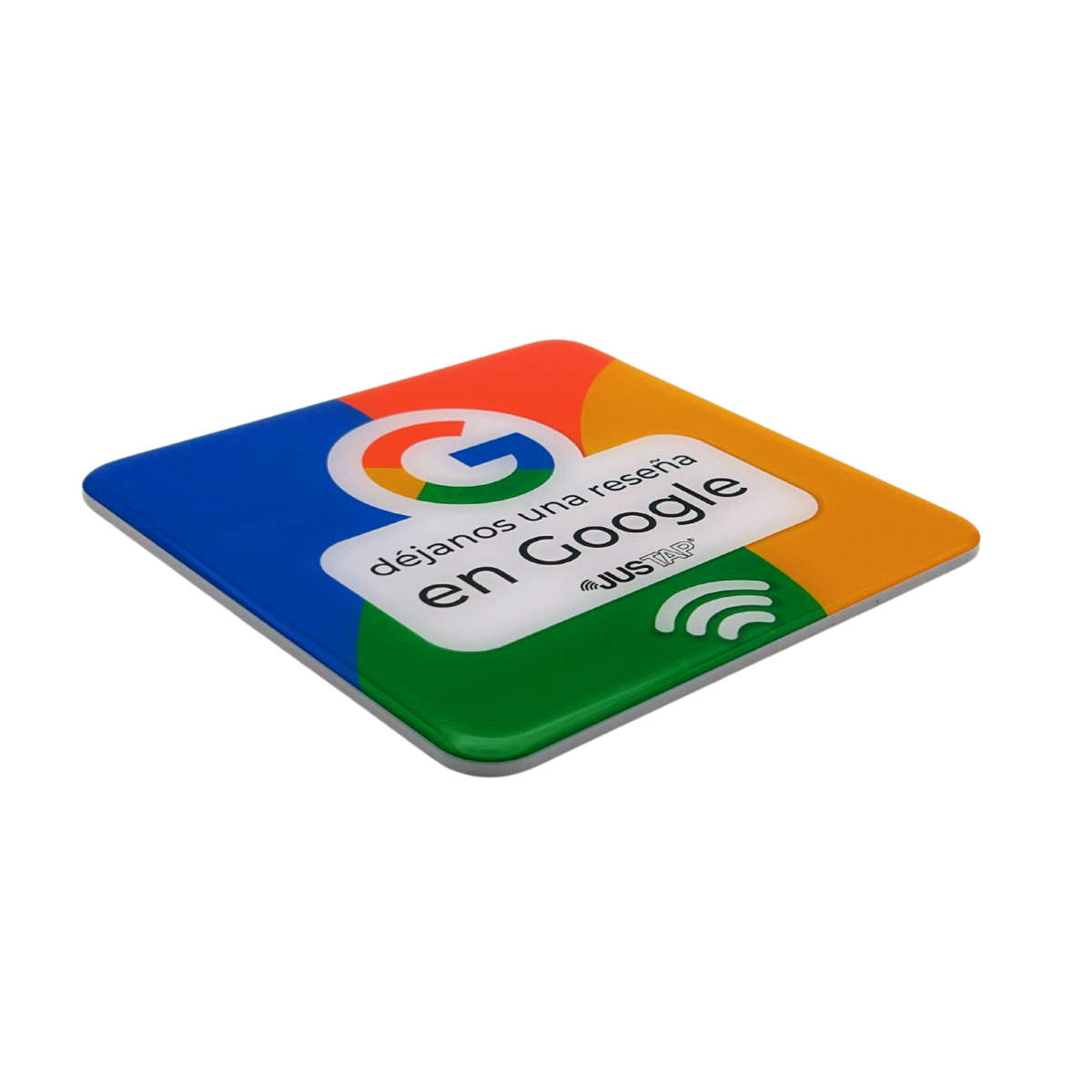 Adhesivo de resina JUSTAP® con NFC para reseñas de Google