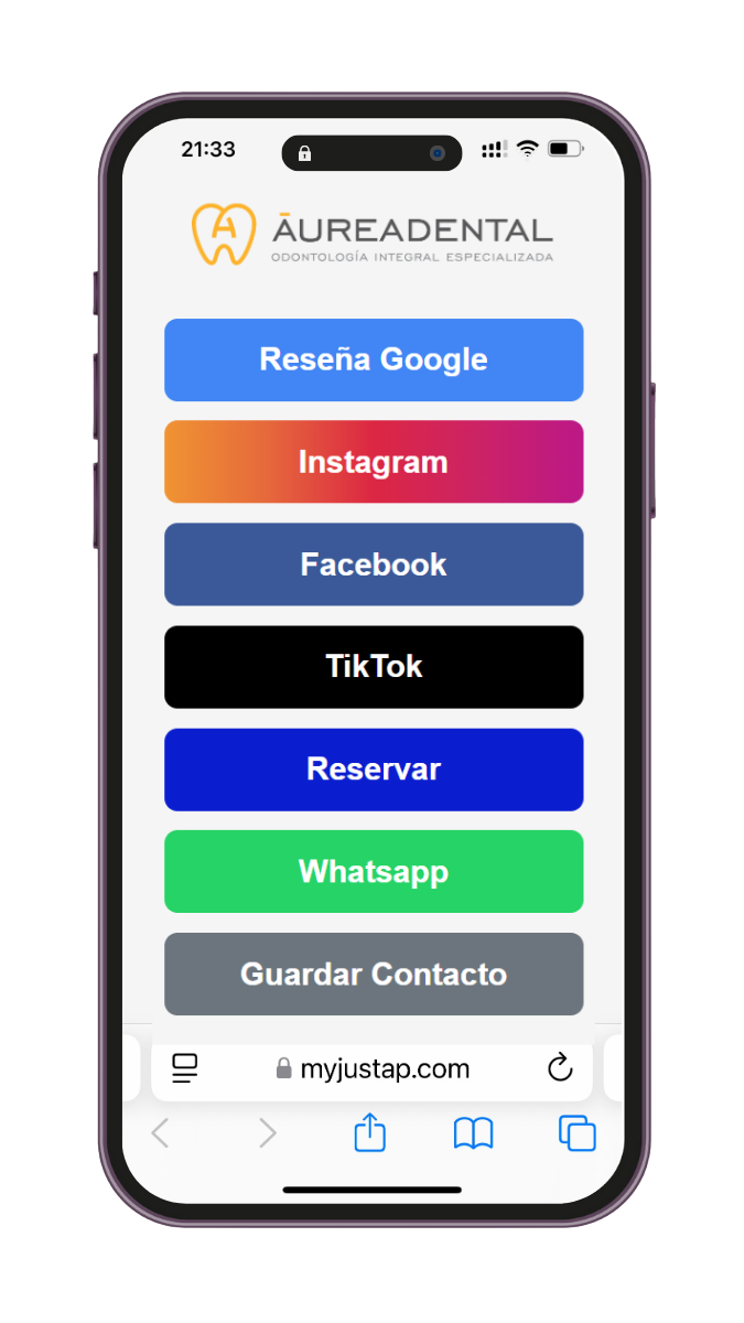 Tarjeta JUSTAP® Pro con NFC para reseñas y redes sociales