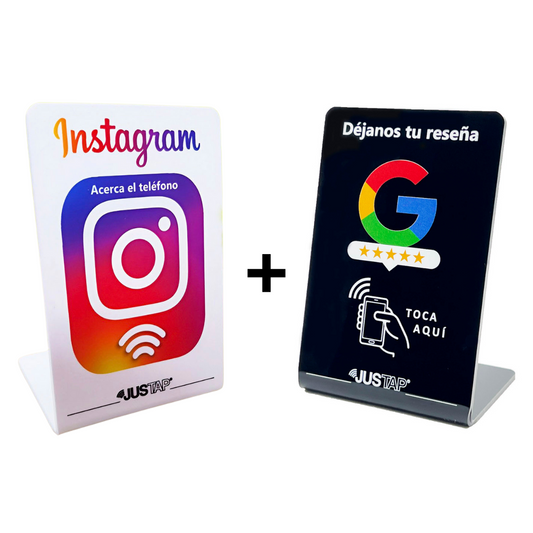 Paquete JUSTAP® con NFC para Google + Instagram