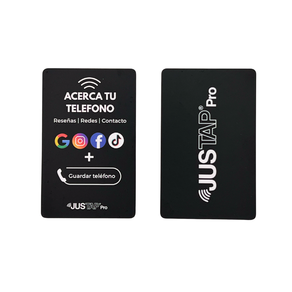 Tarjeta JUSTAP® Pro con NFC para reseñas y redes sociales