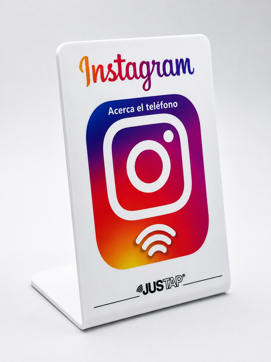 Stand acrílico JUSTAP® con NFC para Instagram