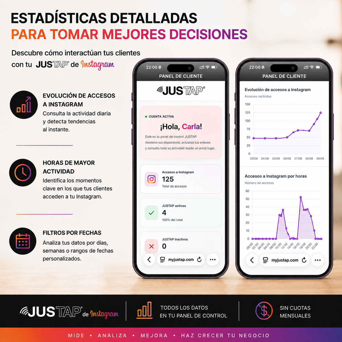 Stand acrílico JUSTAP® con NFC para Instagram