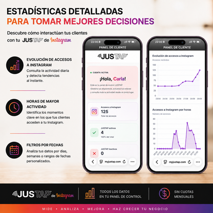 Stand acrílico JUSTAP® con NFC para Instagram