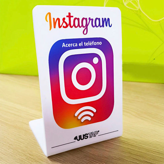 Stand acrílico JUSTAP® con NFC para Instagram