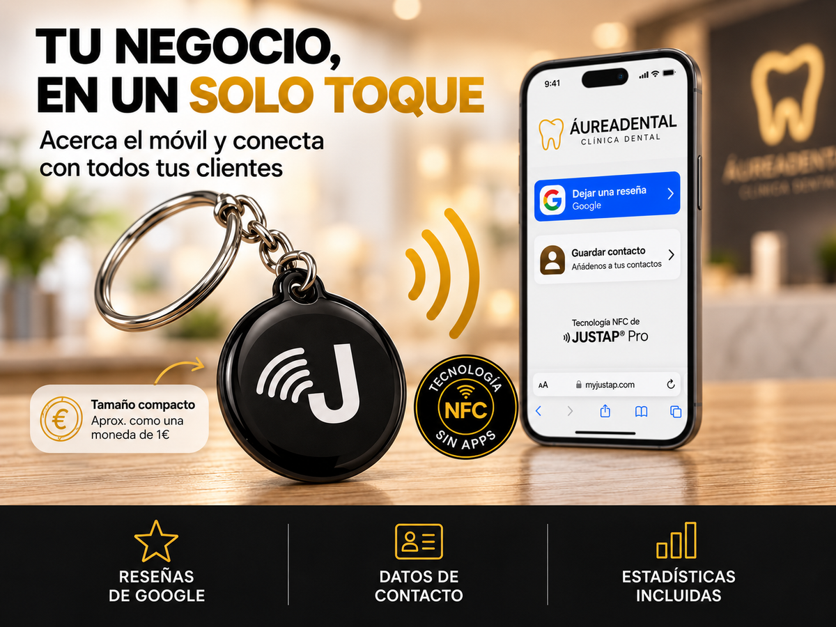 Llavero JUSTAP® con NFC para reseñas de Google