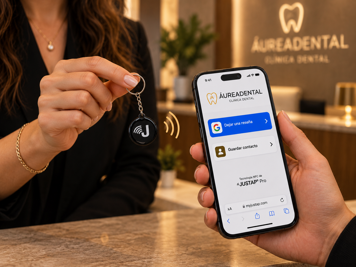 Llavero JUSTAP® con NFC para reseñas de Google