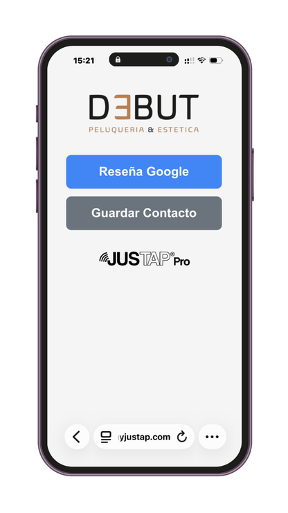 Stand acrílico JUSTAP® con NFC para reseñas de Google